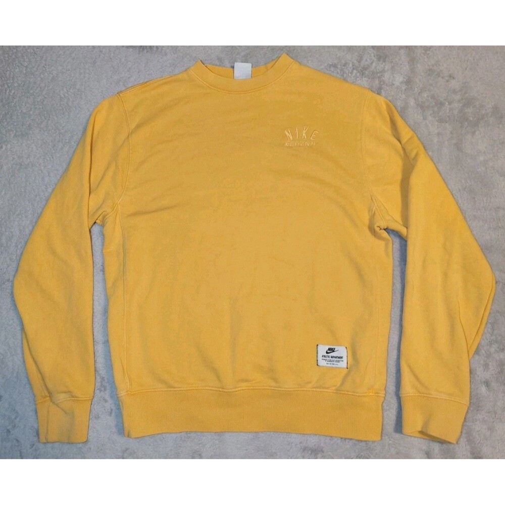 Nike Club Sportswear Fleece Men's S French Terry Sweatshirt DZ3051-739 Mustard